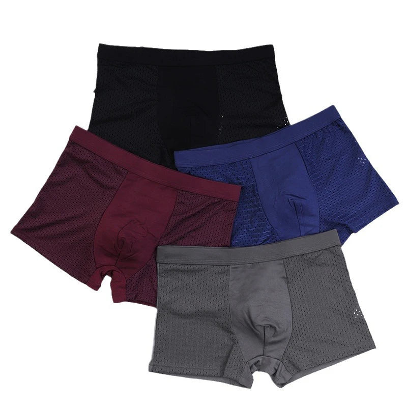 Alobee 4Pcs Bamboo wear Bamboo Boxer Short Men Microfiber Boxer Briefs Underwear Compression Stretch