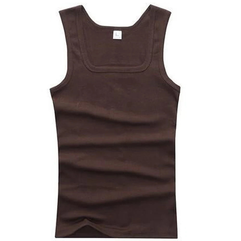 New Men's Pure Cotton Tight Vest Casual Sports Tank Tops Middle-aged Sleeveless Basic Tops Quick Drying Bodybuilding Vest