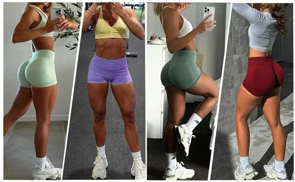 Alp Summer Gym Shorts Impact Shorts Ribbed Band Dyfne Yoga Shorts Seamless Scrunch Bum Workout Booty Stretch Running Fitness