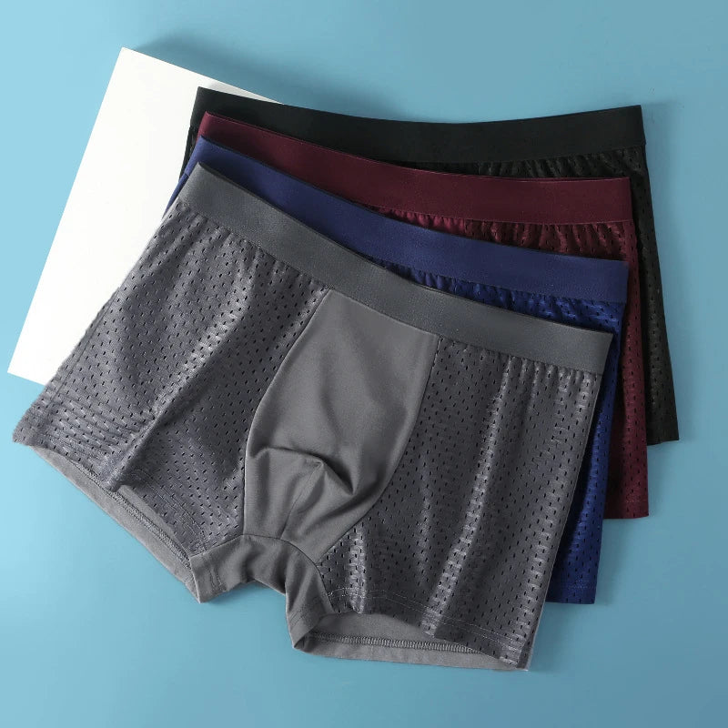Alobee 4Pcs Bamboo wear Bamboo Boxer Short Men Microfiber Boxer Briefs Underwear Compression Stretch