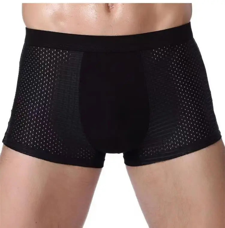 Alobee 4Pcs Bamboo wear Bamboo Boxer Short Men Microfiber Boxer Briefs Underwear Compression Stretch