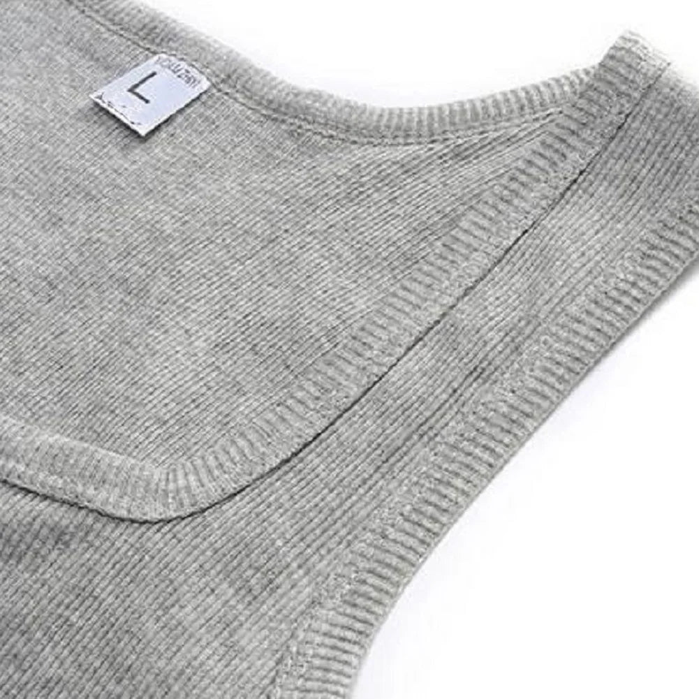 New Men's Pure Cotton Tight Vest Casual Sports Tank Tops Middle-aged Sleeveless Basic Tops Quick Drying Bodybuilding Vest