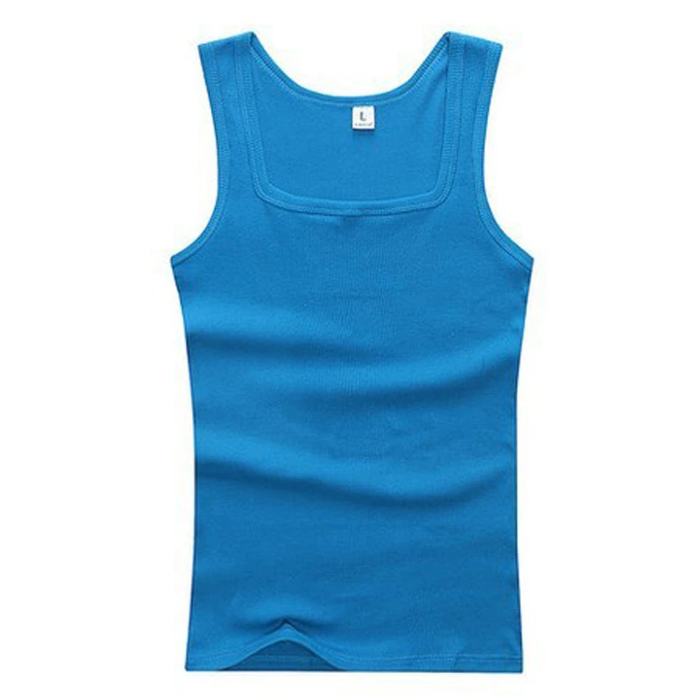 New Men's Pure Cotton Tight Vest Casual Sports Tank Tops Middle-aged Sleeveless Basic Tops Quick Drying Bodybuilding Vest