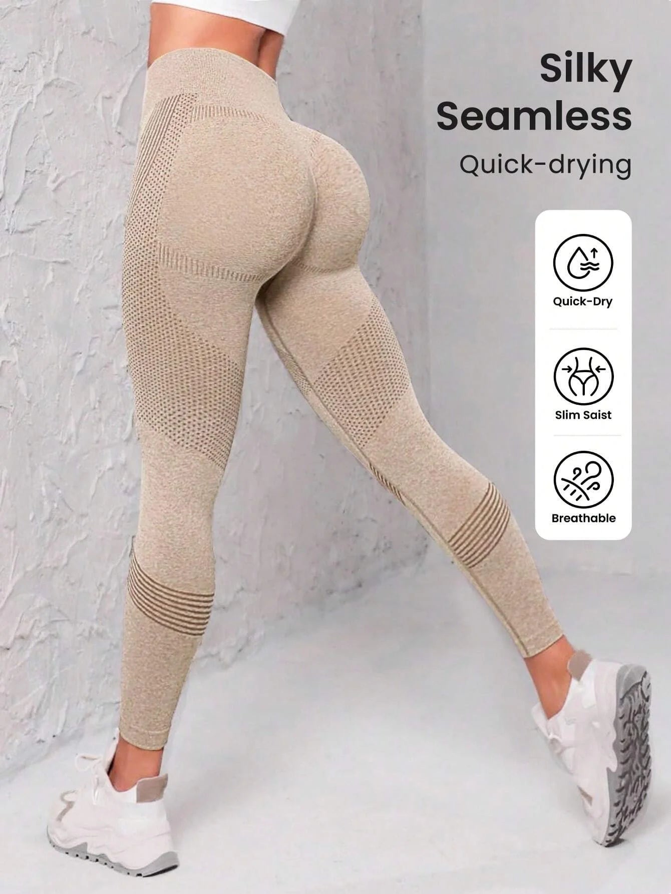 Seamless Wide Waistband Sports Leggings