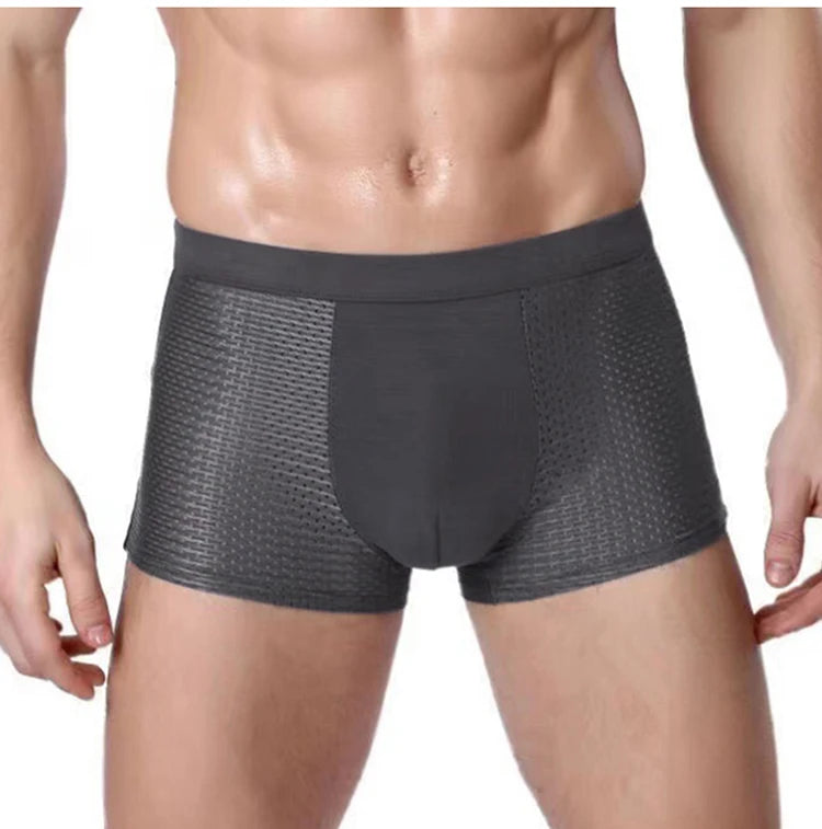 Alobee 4Pcs Bamboo wear Bamboo Boxer Short Men Microfiber Boxer Briefs Underwear Compression Stretch