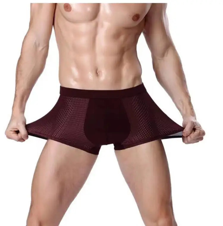 Alobee 4Pcs Bamboo wear Bamboo Boxer Short Men Microfiber Boxer Briefs Underwear Compression Stretch