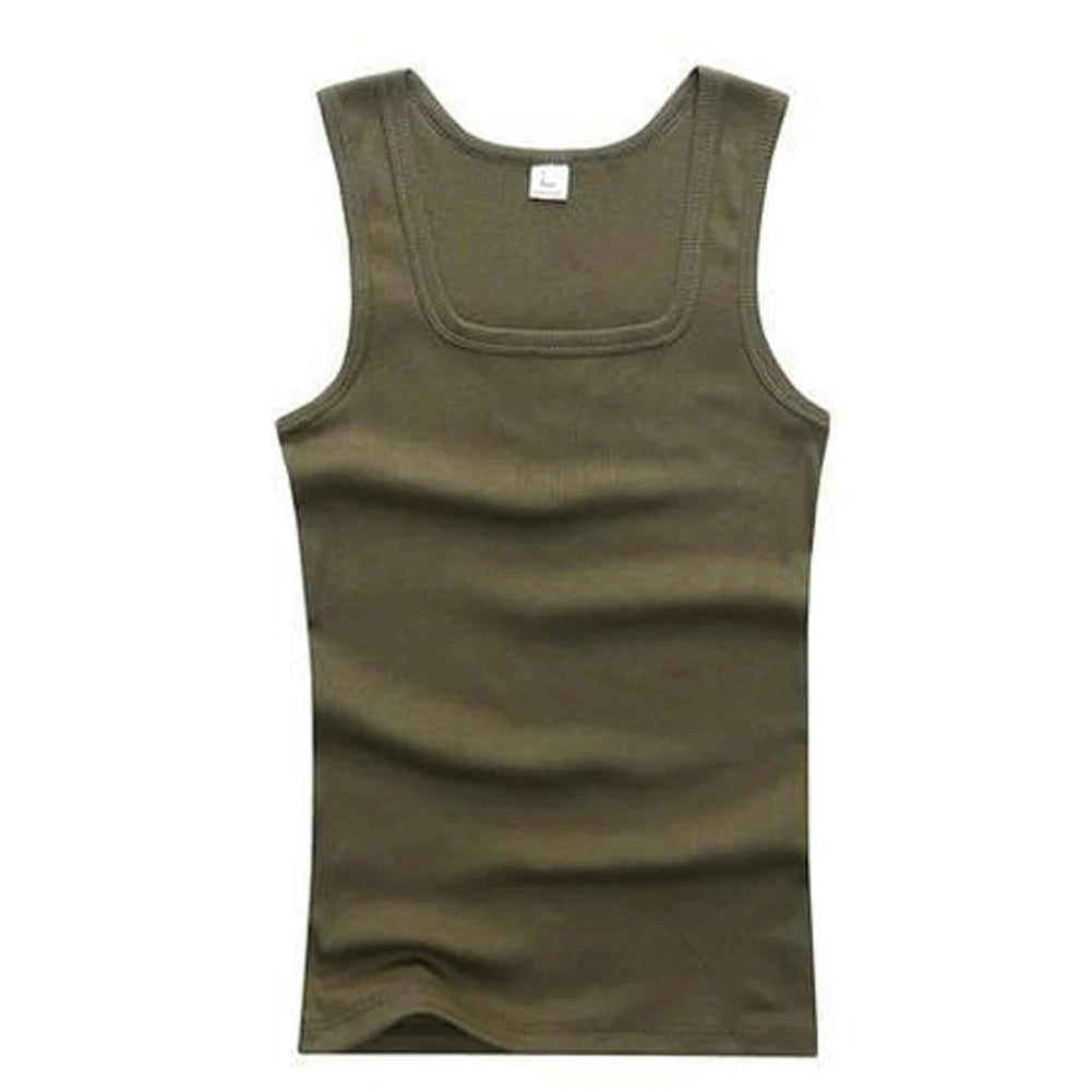 New Men's Pure Cotton Tight Vest Casual Sports Tank Tops Middle-aged Sleeveless Basic Tops Quick Drying Bodybuilding Vest