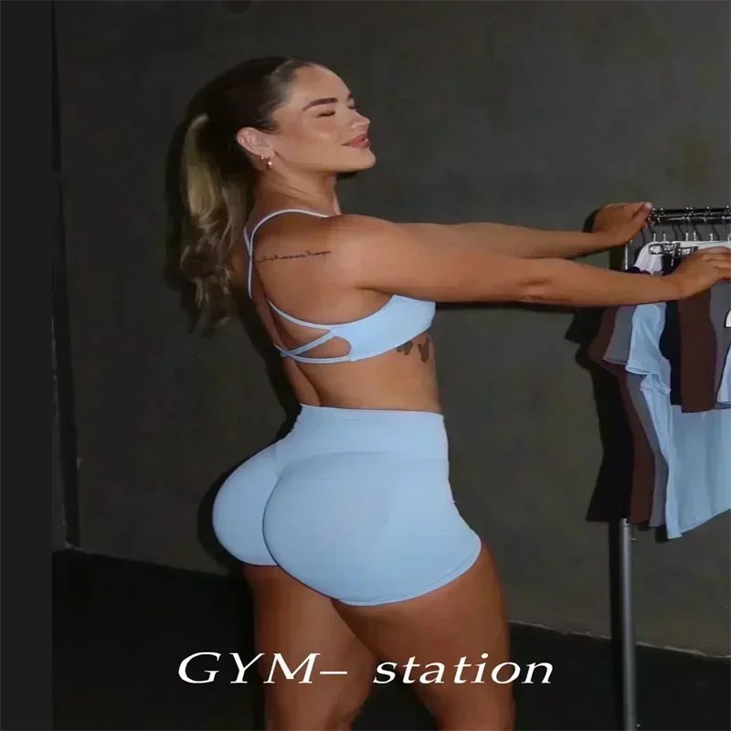 Alp Summer Gym Shorts Impact Shorts Ribbed Band Dyfne Yoga Shorts Seamless Scrunch Bum Workout Booty Stretch Running Fitness