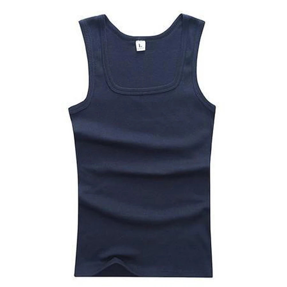 New Men's Pure Cotton Tight Vest Casual Sports Tank Tops Middle-aged Sleeveless Basic Tops Quick Drying Bodybuilding Vest