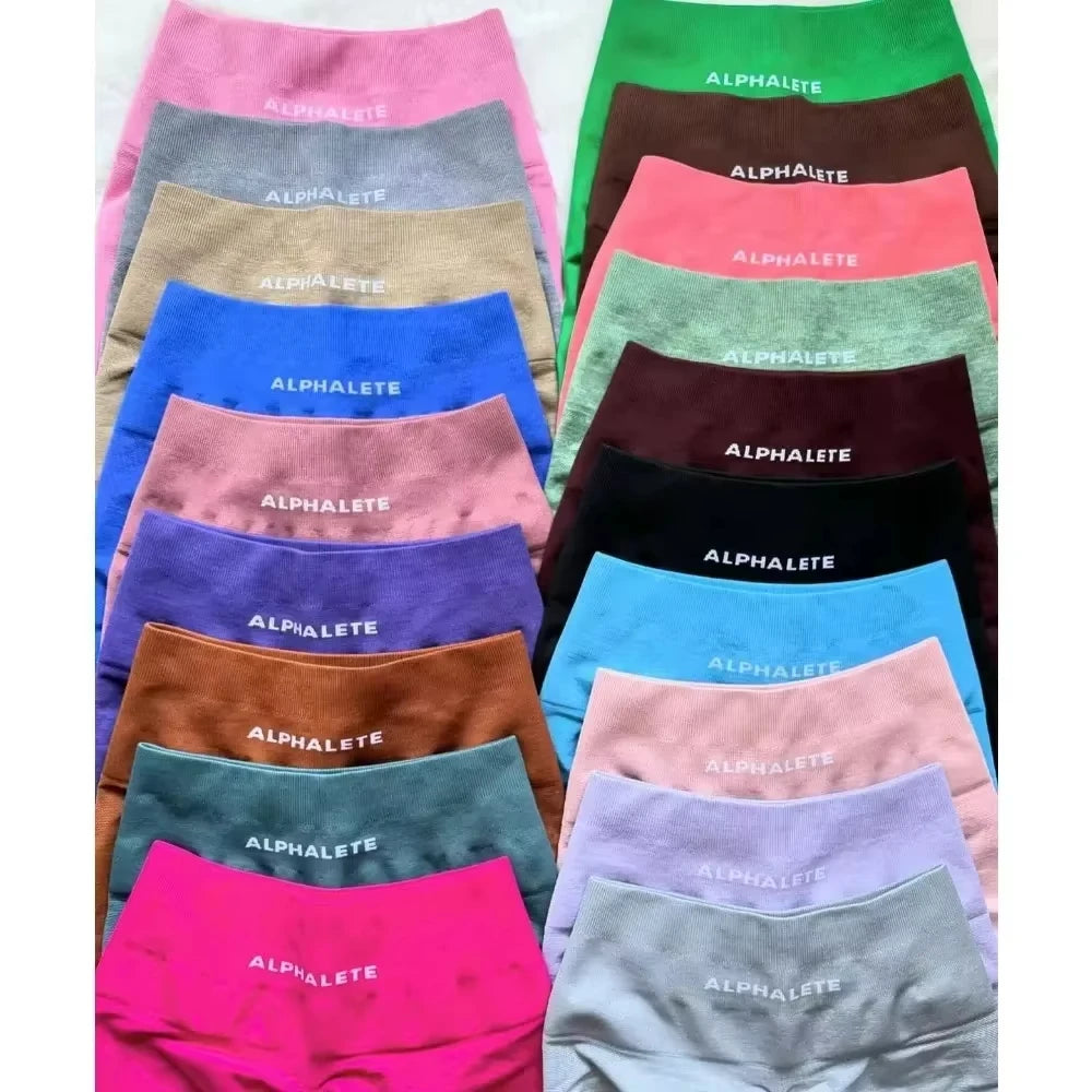 Alp Summer Gym Shorts Impact Shorts Ribbed Band Dyfne Yoga Shorts Seamless Scrunch Bum Workout Booty Stretch Running Fitness