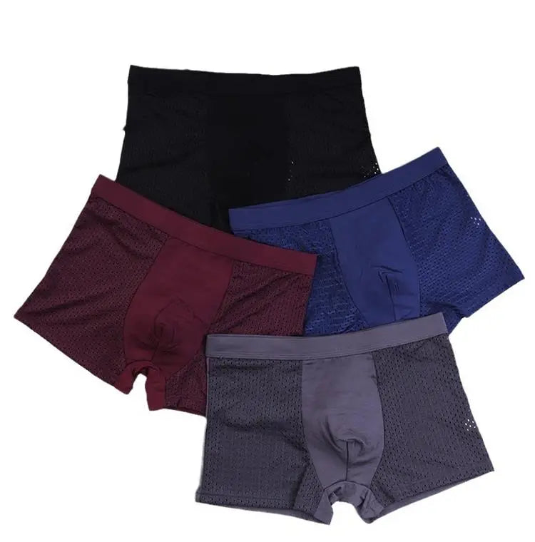 Alobee 4Pcs Bamboo wear Bamboo Boxer Short Men Microfiber Boxer Briefs Underwear Compression Stretch