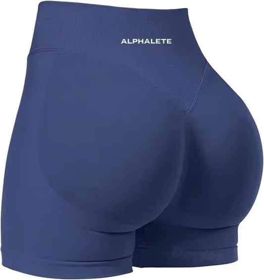 Alp Summer Gym Shorts  Impact Shorts Ribbed Band Dyfne Yoga Shorts Seamless Scrunch Bum Workout Booty Stretch Running Fitness